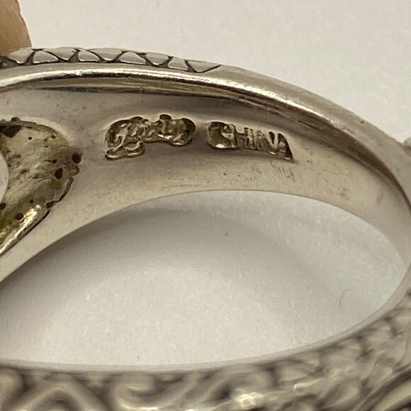 Barbara Bixby Sterling Silver & 18K Gold Cushion Cut Garnet Ring Size 7 - Picture 9 of 12